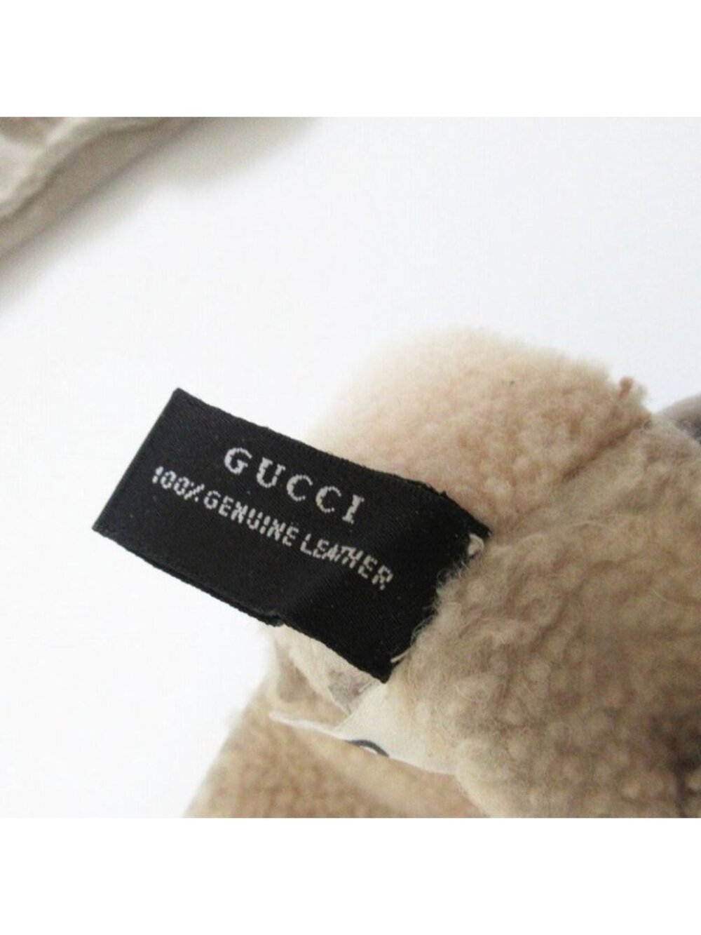 Gucci Horsebit Mouton Gloves Inner Boa Light Gray 6.5 - Picture 4 of 5